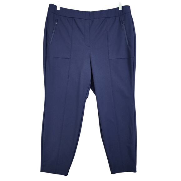 Lane Bryant Womens On The Go Slim Ankle Pant Plus Size 20 Navy Blue Mid Rise - Picture 2 of 13